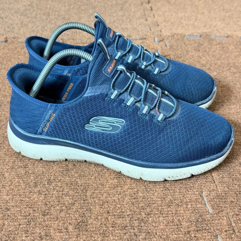 Skechers Hands Free Slip-ins Ultra Flex 3.0 Smooth‎ Step Navy Mens 7.5 Wide Fit